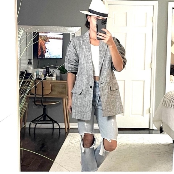 Rachel Comey x Target gray ultra oversized pleated shoulder blazer size Small - Picture 2 of 4